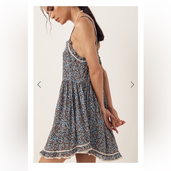 Spell and the Gypsy navy poppy strappy floral ditsy mini dress size xsmall - Picture 4 of 16